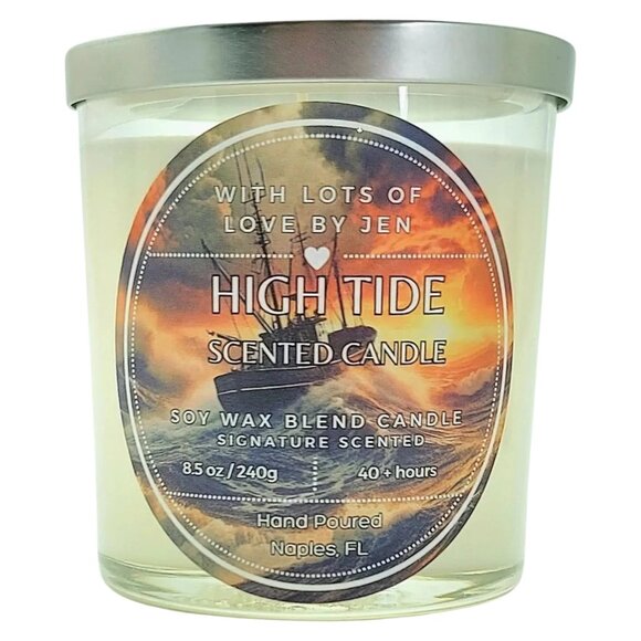 With Lots Of Love By Jen Fresh Ocean Breeze Scented Candle - Picture 1 of 4